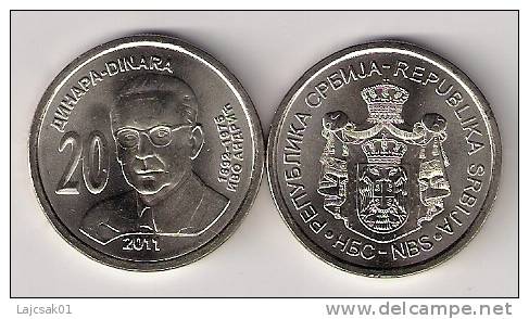 Serbia 20 Dinara 2011  UNC IVO ANDRIC NOBEL PRIZE WINNER - Serbia