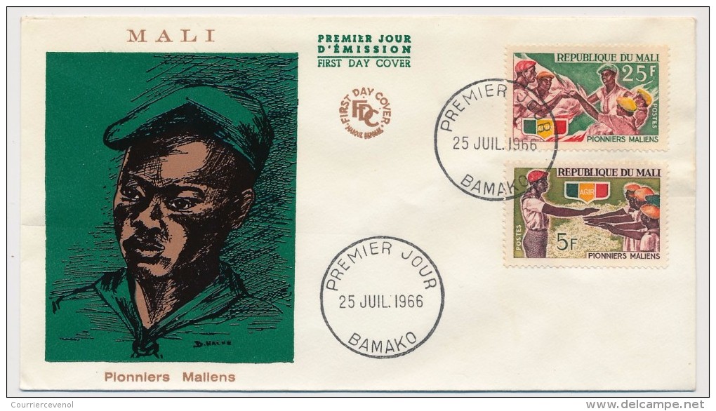MALI - Enveloppe FDC => Pionniers Maliens - Bamako - 25 Juillet 1966 - Mali (1959-...)