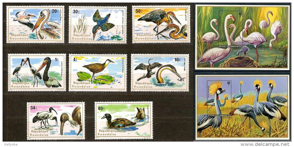 Rwanda - 649/658 + BL58/59 - Oiseaux - 1975 - MNH - Unused Stamps