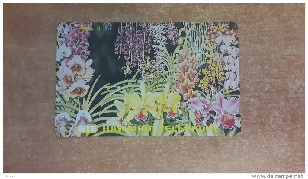 Hawaii-(GTH-58b)-greden Flowers(3units)-used Card-tirage-5.000-+1card Prepiad Free - Hawaï