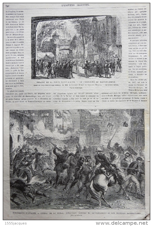 UNIVERS ILLUSTRÉ N° 775 / 20-11-1869 LESSEPS PARIS ÉLECTIONS HALLE JOURNAUX BISBAL LOUXOR SUEZ HASBEYA ARCHE JERUSALEM - 1850 - 1899