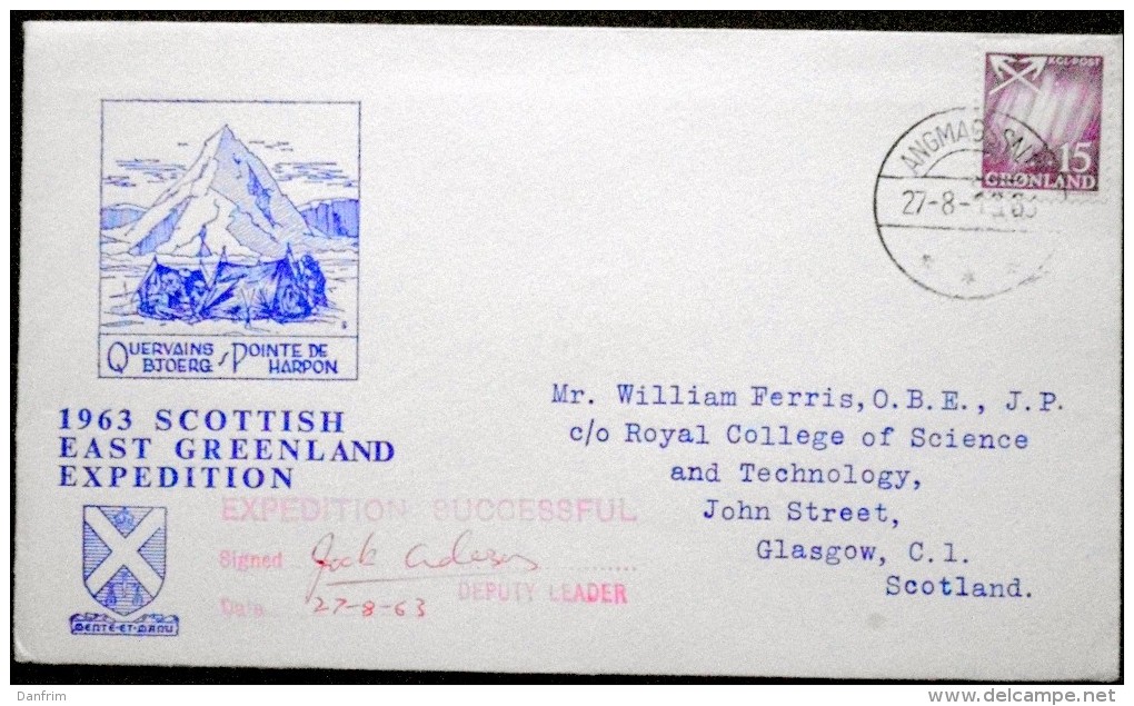 Greenland  COVER 1963 SCOTTISH EAST GREENLAND EXPEDITION    ( Lot  5942 ) - Covers & Documents