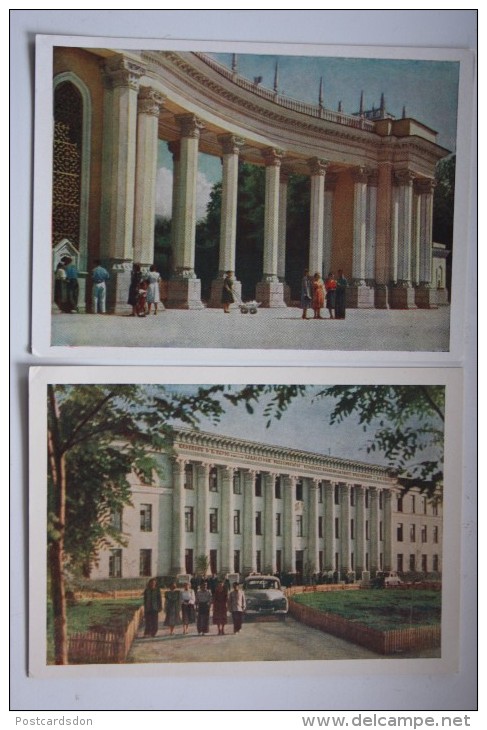 KAZAKHSTAN. ALMATY Capital.  2 Postcards Lot - Old Pc 1957 - Kasachstan