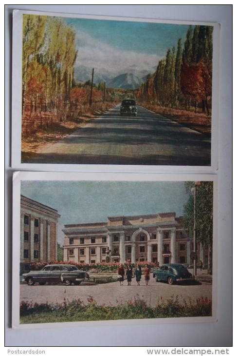 KAZAKHSTAN. ALMATY Capital.  2 Postcards Lot - Old Pc 1956 - Kasachstan