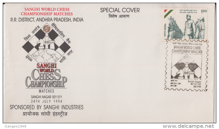 India  1994  Chess  Championship  Special Cover   # 87817  Inde  Indien - Chess