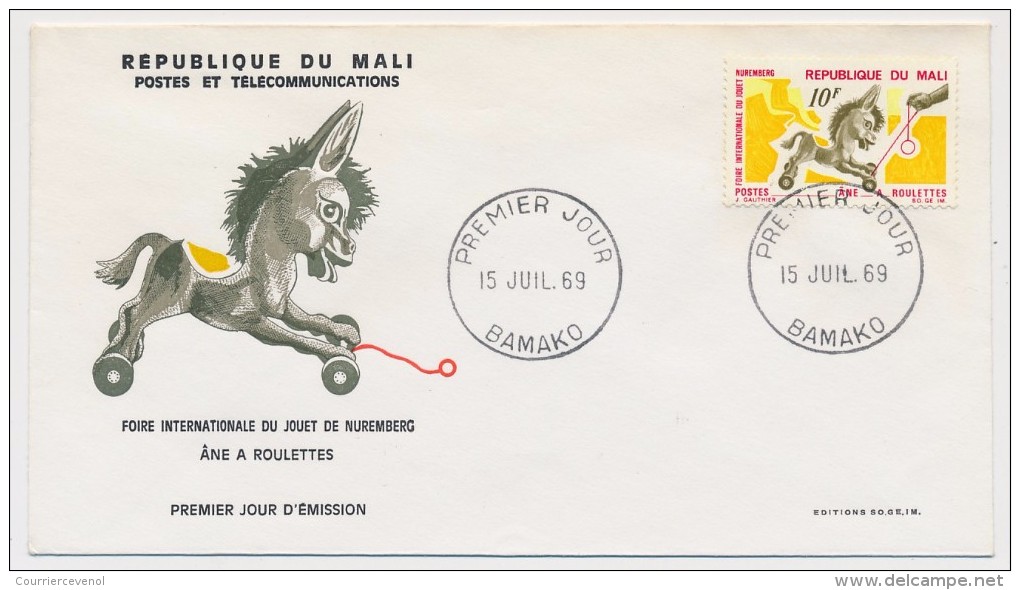 MALI - 4 Enveloppes FDC => Foire Internationale Du Jouet - Bamako - 15 Juillet 1969 - Mali (1959-...)