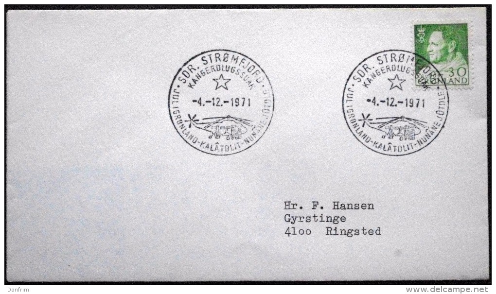 Greenland  Special Cancel Cover 1971 Christmas Postmark SDR. Strømfjord      ( Lot  5970 ) - Covers & Documents