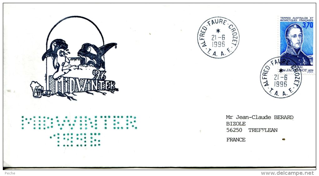 N°295 B -enveloppe TAAF -cachet Midwinter 1996 - Cartas & Documentos