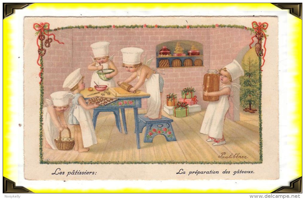 Carte Postale Illustrée Par Pauli Ebner  -  Les Pâtissiers (enfants) - Ebner, Pauli