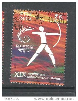 INDIA, 2010, FINE USED, XIX Commonwealth Games,  Sport, Archery  1 V - Oblitérés