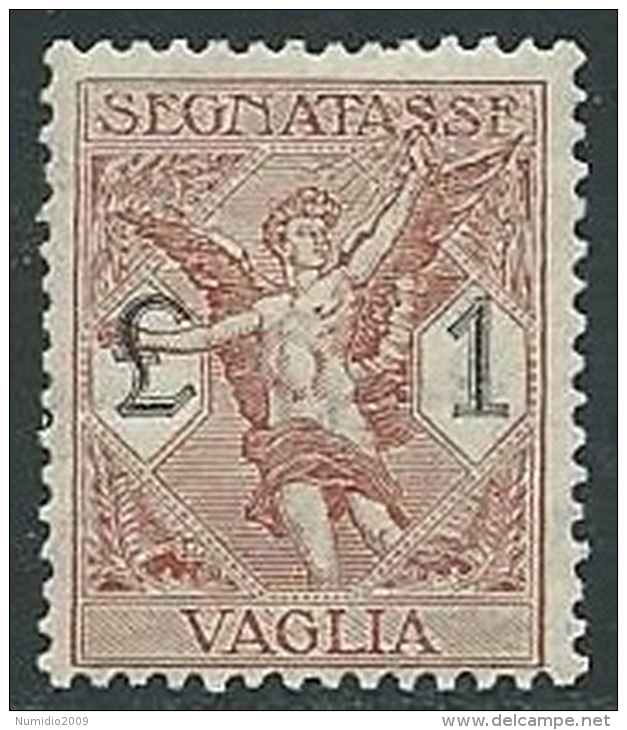 1924 REGNO SEGNATASSE PER VAGLIA 1 LIRA MH * - Y082 - Vaglia Postale