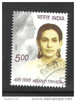 INDIA, 2010, FIRST DAY CANCELLED, Kranti Trivedi, Author, Women, Writer, 1 V - Gebruikt