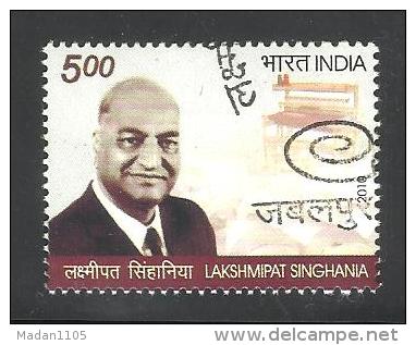 INDIA, 2010, FIRST DAY CANCELLED, Lakshmipat Singhania, - Gebruikt