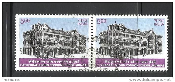 INDIA, 2010, FIRST DAY CANCELLED, PAIR,  Cathedral & John Connon School, - Oblitérés