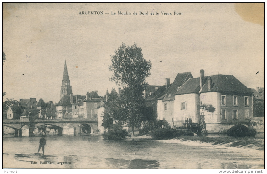 ARGENTON SUR CREUSE - Le Moulin De Bord Et Le Vieux Pont (cachet Militaire Au Dos) - Autres & Non Classés