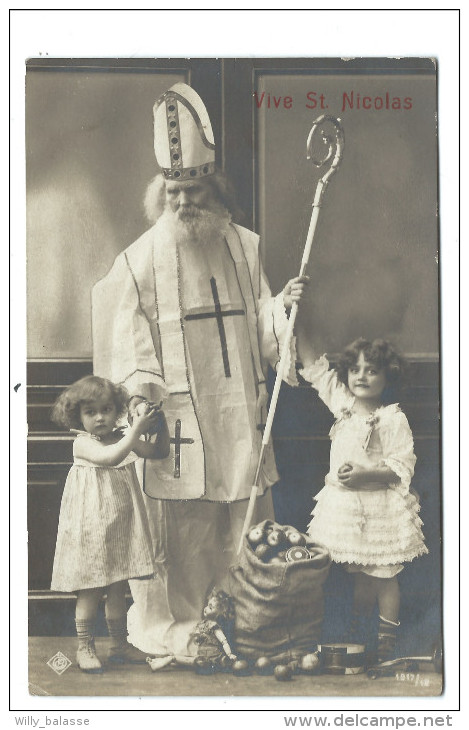 CPA - Carte Fantaisie - VIVE ST NICOLAS - Enfant - Jouet - Poupée - Fillette - 1926   // - Saint-Nicolas