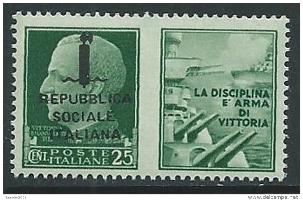 1944 RSI PROPAGANDA DI GUERRA 25 CENT MNH ** - Y098-4 - Propaganda Di Guerra