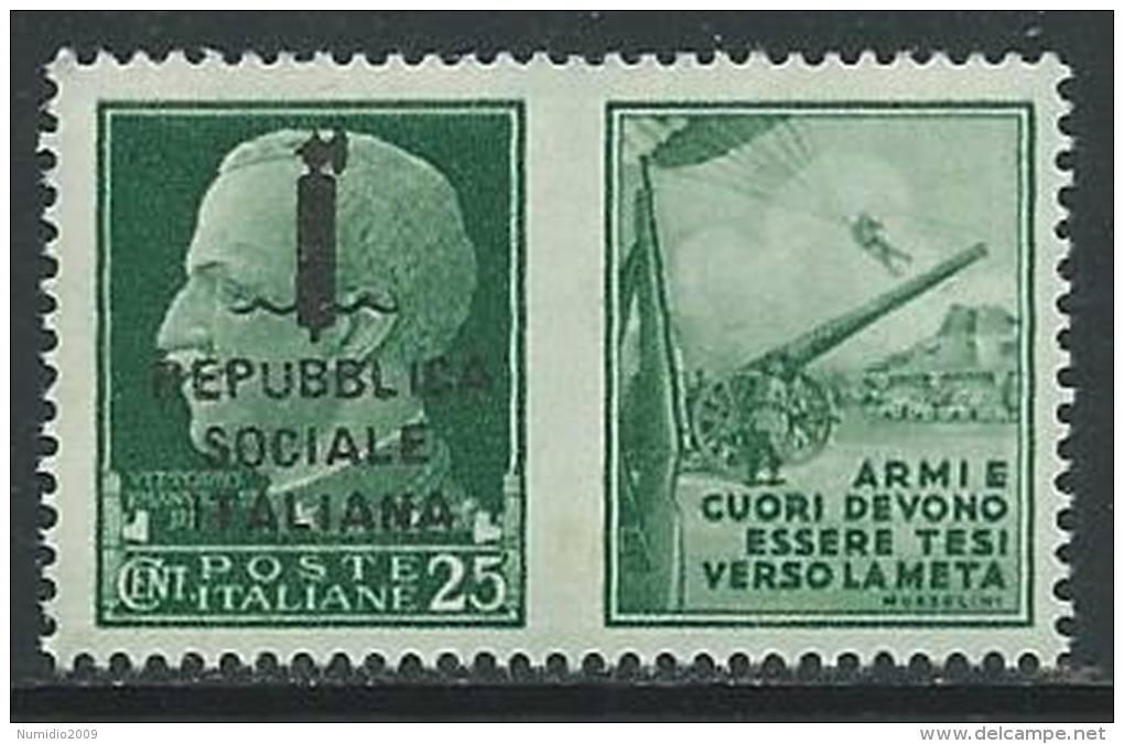 1944 RSI PROPAGANDA DI GUERRA 25 CENT MNH ** - Y098-5 - War Propaganda