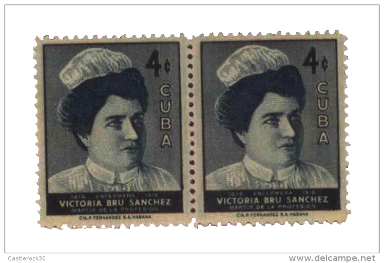 E) 1957 CUBA, NURSE, VICTORIA BRU SANCHEZ, CONMEMORATION - Gebraucht