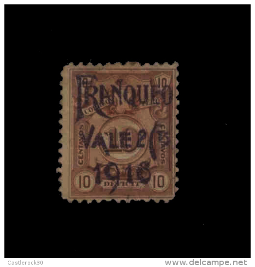 E) 1918 PERU, WITH SHIEFTED OVERPRINT UPWARDS - Peru