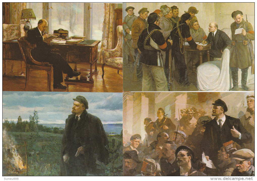 Lot Of 8 Postcards - Lénine In Arts (Lénine Dans Les Arts Plastiques) - Russia