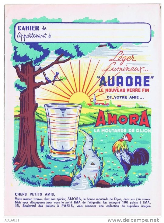 PROTEGE CAHIERS  LEGER LUMINEUX AURORE LE NOUVEAU VERRE FIN AMORA - P