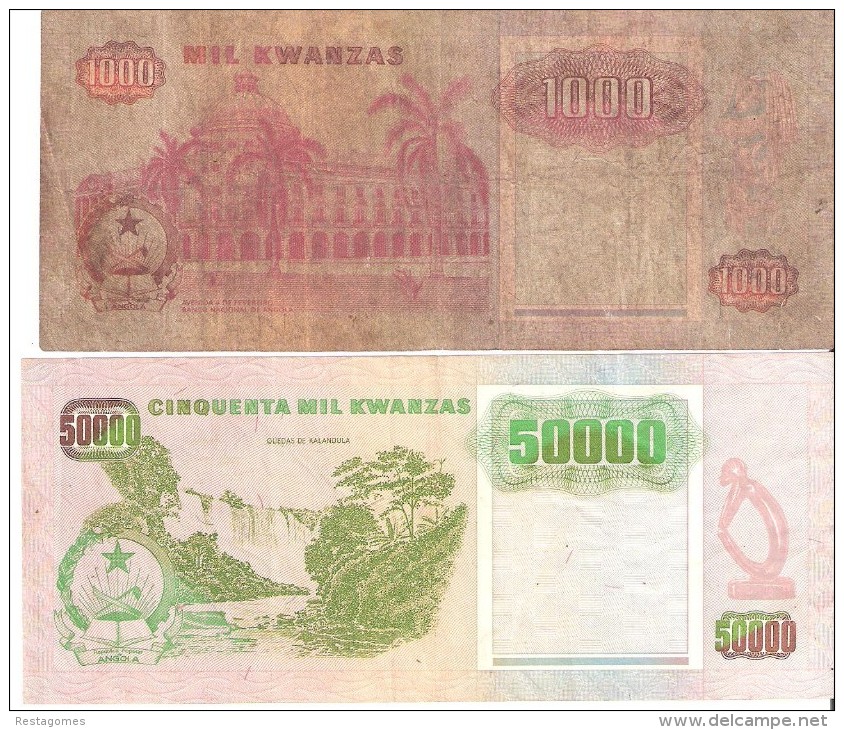 ANGOLA  1000 - 50000 KWANZAS 1991 (BANKNOTE)  2 SCANS - Angola