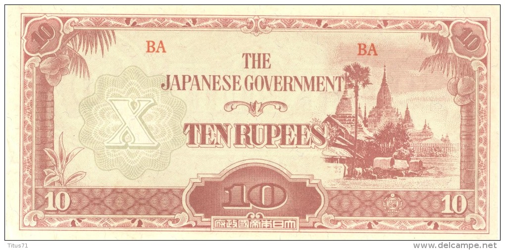 10 Roupies / Ten Ruppes - The Japanese Government - Burma / Birmanie - 1942 1944 - Autres - Asie