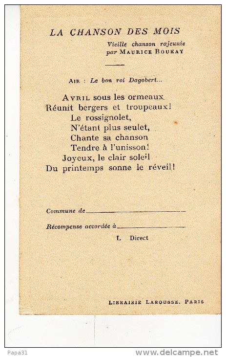 Carte Avec Image à Colorier Avec La Chanson Du Mois " Veille Chanson Rajeunie  Par Maurice Boukay " - Other & Unclassified