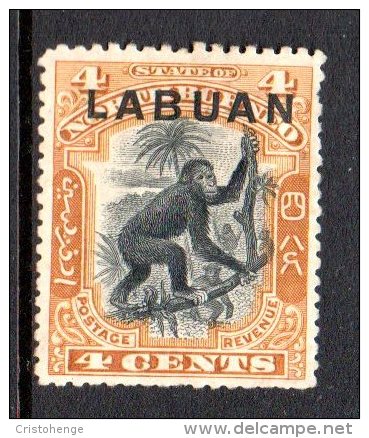 Labuan - North Borneo 1900-02 Overprints - 4c Orang-Utan HM (SG 112) - Nordborneo (...-1963)