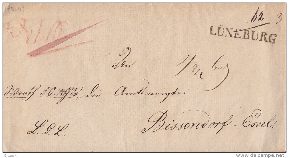 Brief Gel. Von L1 Lüneburg Nach Bissendorf-Essel - Vorphilatelie