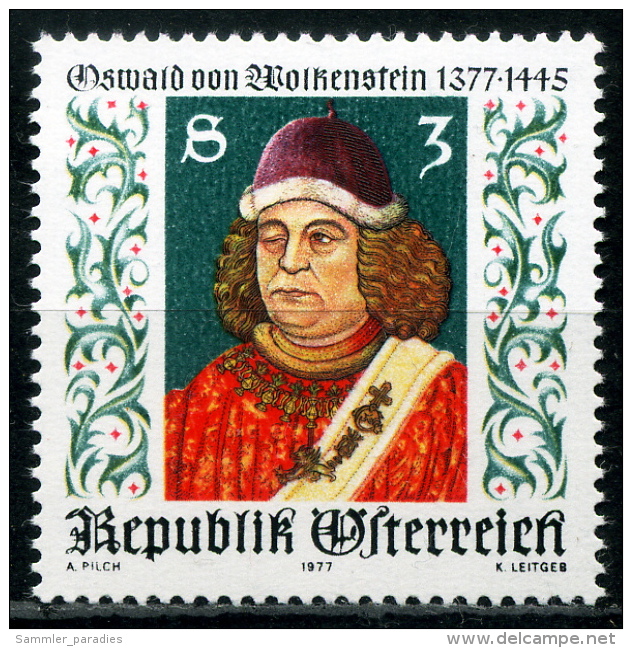 Österreich - Michel 1541 - ** Postfrisch - Oswald Von Wolkenstein - Wert: 0,70 Mi€ - Unused Stamps