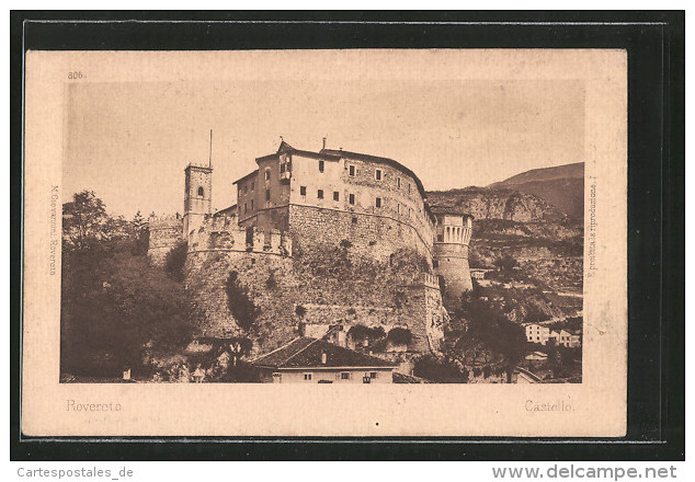 Cartolina Rovereto, Castello, Blick Zur Burg - Altri & Non Classificati