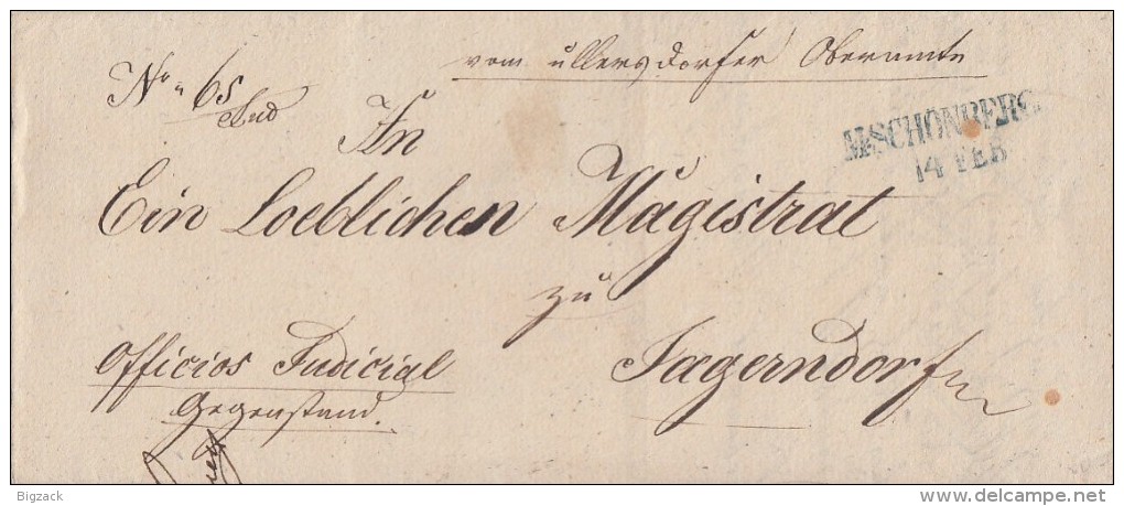 Brief L2 M. Schönberg 14.2.1849 Gel. Nach Jagerndorf - Vorphilatelie