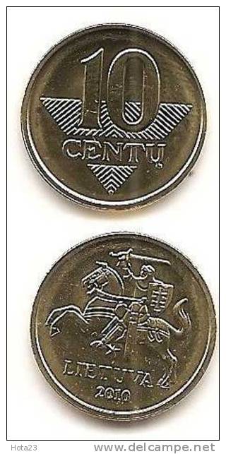 Lithuania - Lietuva  2010 Regular Coin 10 Cetai UNC - Lithuania