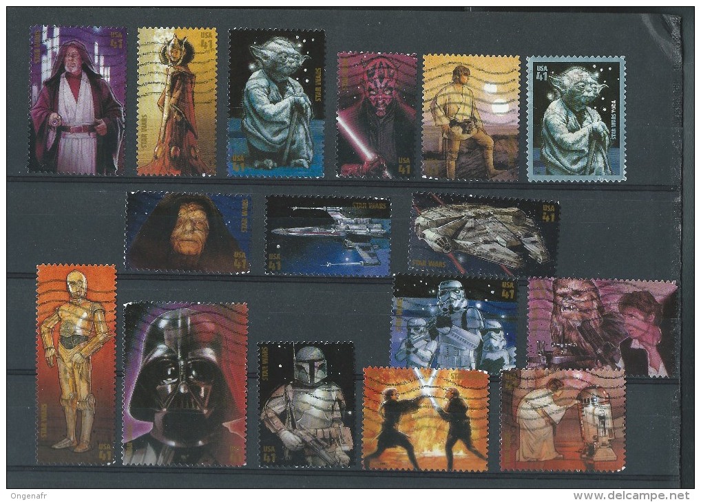 Etats-Unis: Obl.  16 Timbres: STARS WARS -Guerre Des  étoiles: Darkfador, Jedi; .... Série + 1 - Kino