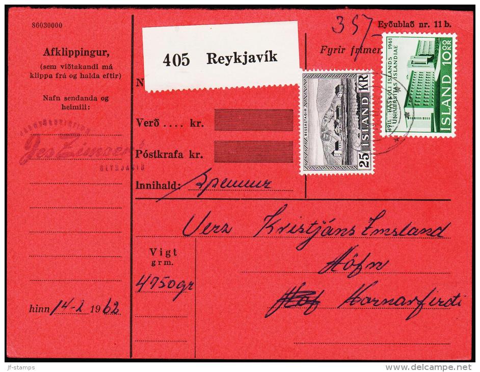 1957. Bessastadir. 25 Kr. Fylgibréf. REYKJAVIK 14.II.1962. (Michel: 319) - JF180959 - Ongebruikt