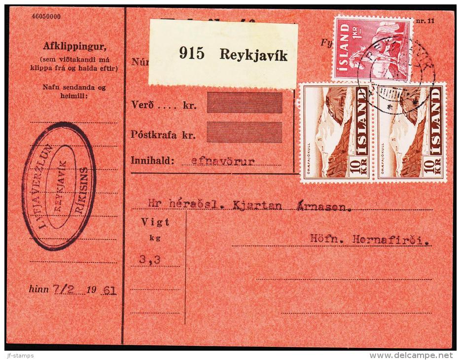 1957. Landscapes. 10 Kr. Fylgibréf. REYKJAVIK 7.II.61. (Michel: 318) - JF180971 - Unused Stamps