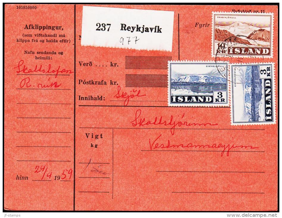 1957. Landscapes. 10 Kr. REYKJAVIK 24.IV.59. (Michel: 318) - JF180966 - Unused Stamps