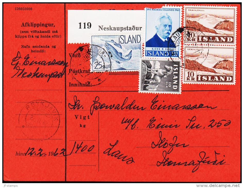 1957. Landscapes. 10 Kr. Fylgibréf. NESKAUPSTADUR 12.II.62. (Michel: 318) - JF180963 - Unused Stamps