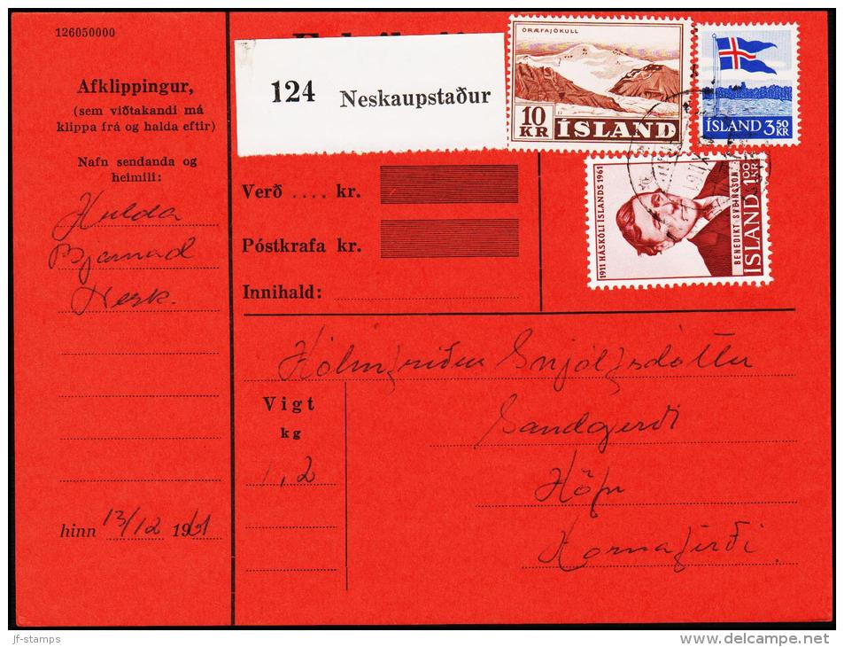 1957. Landscapes. 10 Kr. Fylgibréf. NESKAUPSTADUR 13.XII.61. (Michel: 318) - JF180964 - Unused Stamps