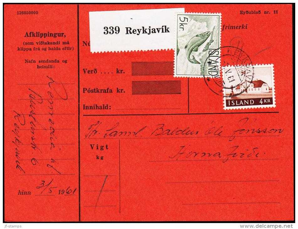 1959. Fauna. 5 Kr. Salmon. Fylgibréf. REYKJAVIK 3.V.61. (Michel: 338) - JF181001 - Unused Stamps