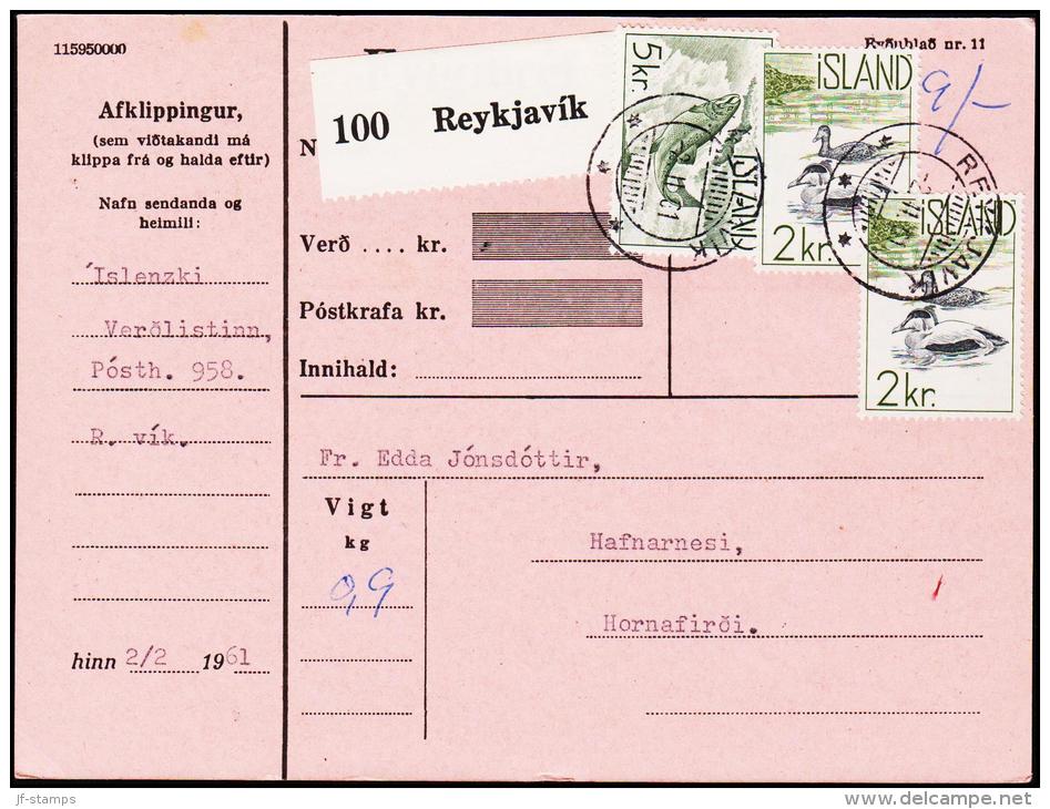 1959. Fauna. 5 Kr. Salmon. Fylgibréf. REYKJAVIK 2.II.61. (Michel: 338) - JF180999 - Ongebruikt