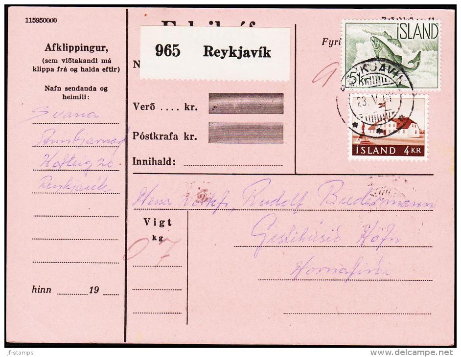 1959. Fauna. 5 Kr. Salmon. Fylgibréf. REYKJAVIK 23.V.61. (Michel: 338) - JF180998 - Unused Stamps