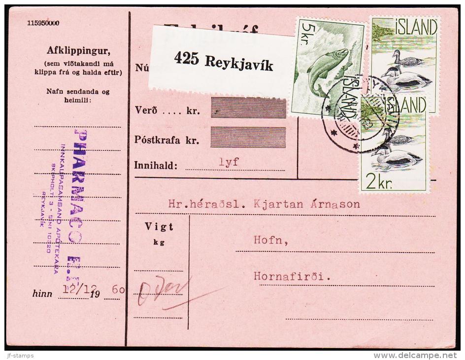 1959. Fauna. 5 Kr. Salmon. Fylgibréf. REYKJAVIK 12.XII.60. (Michel: 338) - JF180995 - Unused Stamps
