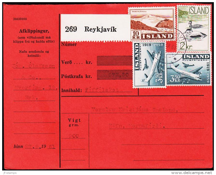 1959. Fauna. 2 Kr. Birds. Fylgibréf. Postkrafa 571,50 Kr. REYKJAVIK 27.IX.61. (Michel: 337) - JF181007 - Unused Stamps