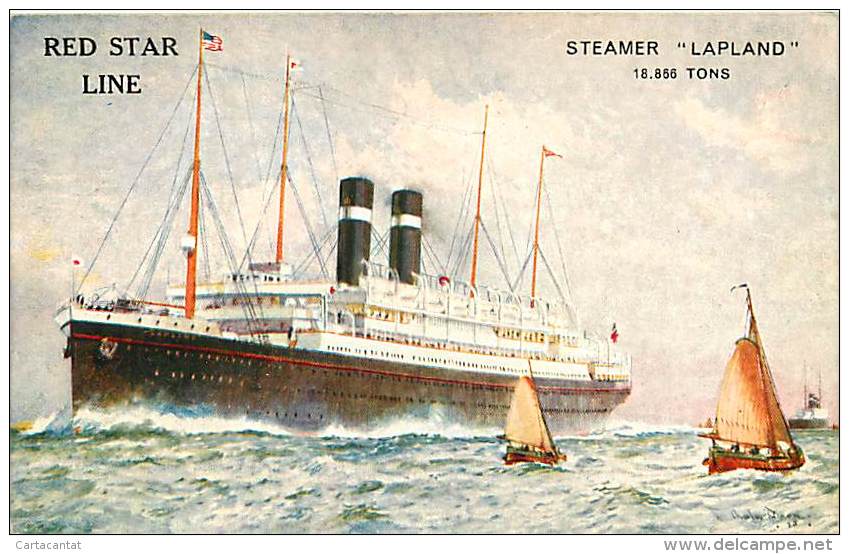 STEAMER "LAPLAND". RED STAR LINE. BELLA CARTOLINA ILLUSTRATA - Steamers