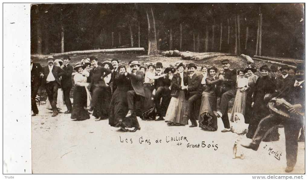 LES GAS DE L´ALLIER AU GRAND BOIS CARTE PHOTO JOUEUR DE VIEILLE M PACOURET - Autres & Non Classés