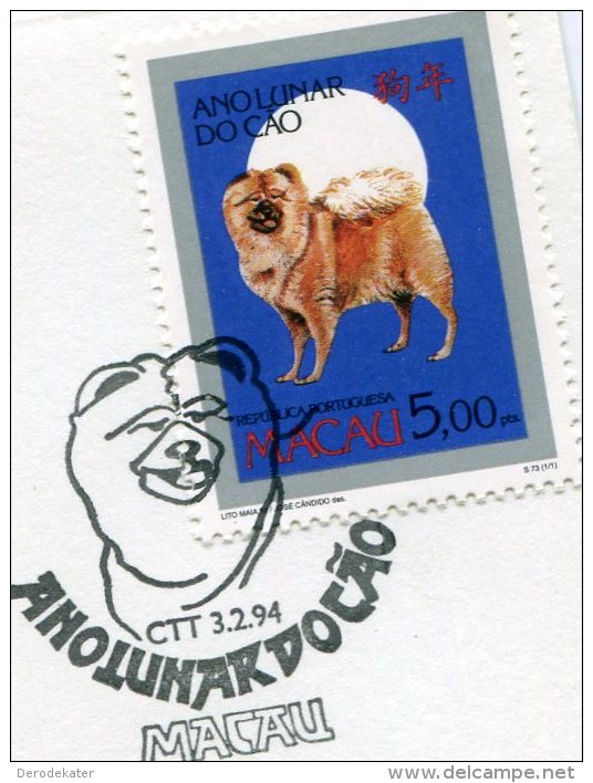 1994.CHOW-CHOW.ANO LUNAR DO CAO.MACAU.FDC NEW CHINESE YEAR OF THE DOG.CHOW.CHIEN.DOGS.CHIENS.HUND.PERRO.HOND.FAUNA. - FDC