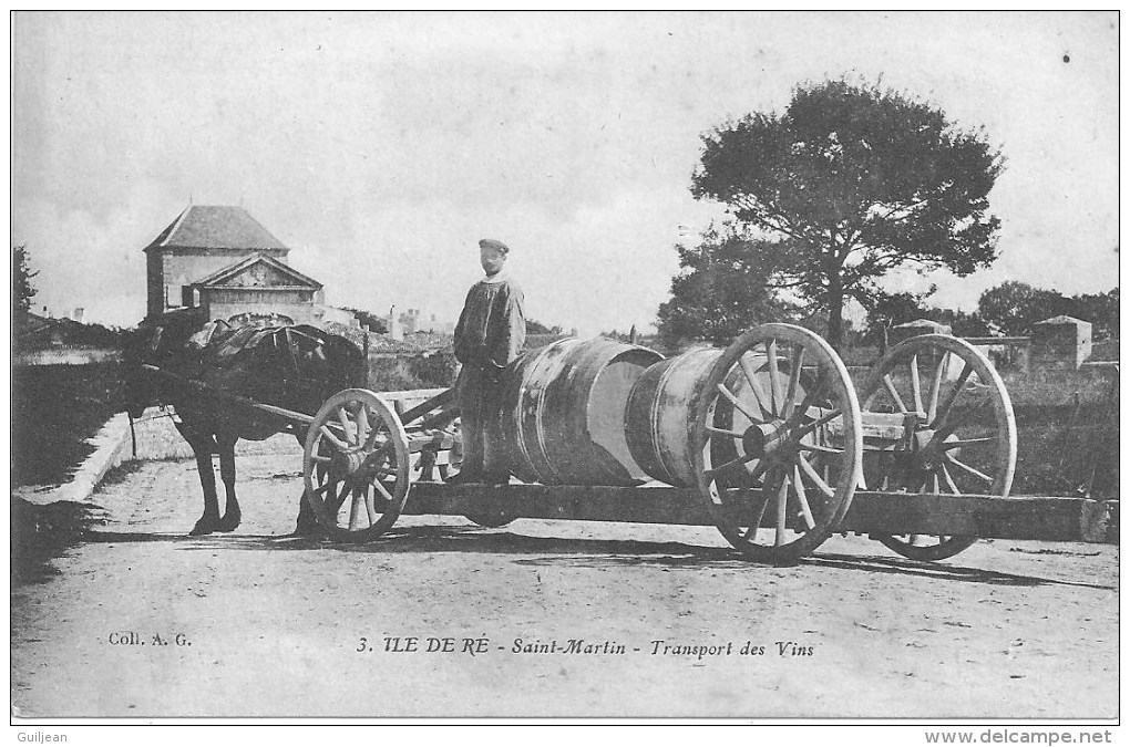 17 - ILE DE RE - SAINT MARTIN - Transport Des Vins - N° 3 - TRES BELLE CARTE - Ile De Ré